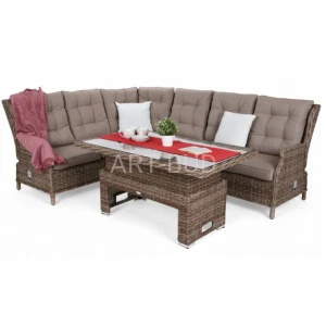 Komplet mebli ogrodowych technorattanowy narożnik Trivento 