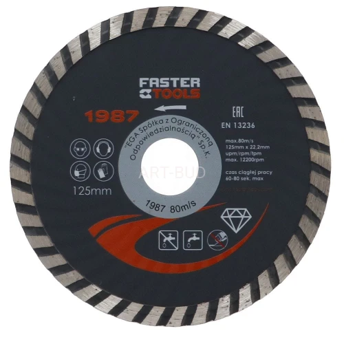 Tarcza diamentowa SUPER TURBO 125 x 2,5  1987 Faster Tools