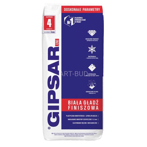 Biała gładź szpachlowa  GIPSAR UNI Atlas