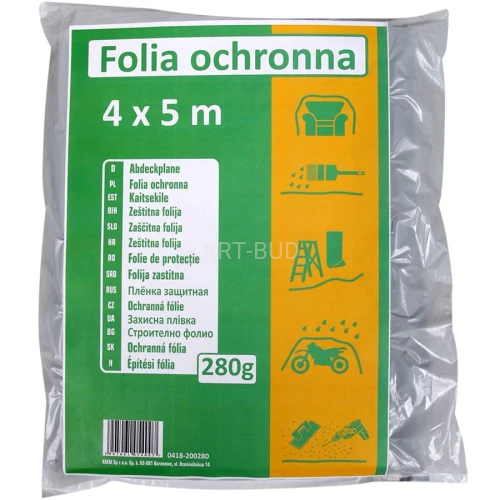 Folia ochronna malarska budowlana  4x 5 m 280 gr  KAEM