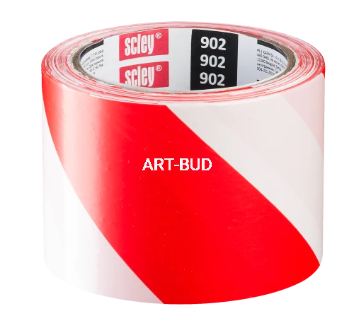 Taśma ostrzegawcza biało-czerwona 48 mm x 33 m Scley