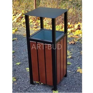 Kosz uliczny na śmieci z daszkiem 35 l Midi