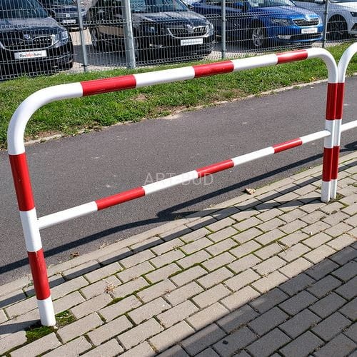 Barierka drogowa U 12a Trzepak 2000X1100 stalowa ocynkowana i malowana wersja do przykręcenia z pasami