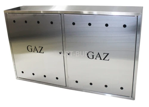 Obudowa gazomierza Skrzynka gazowa natynkowa na 2 gazomierze bez pleców pozioma NIERDZEWNA 100x70x25