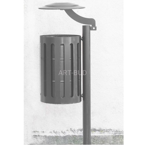 Kosz parkowy stalowy Sofia z daszkiem