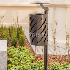 Kosz parkowy stalowy Sofia Bis z daszkiem