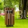Kosz stojący miejski parkowy stalowo drewniany ARGOS