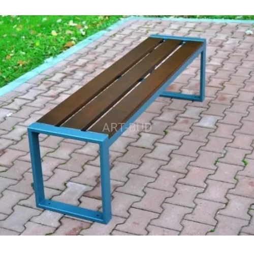 Ławka bez oparcia drewniano stalowa grubość deski 4 cm  Novi