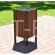 Kosz metalowo drewniany 35 l miejski SLIM HIGH 