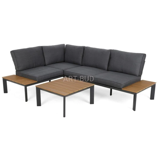 Narożnik ogrodowy aluminiowy Nicea Dark Grey / Grey