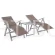 Zestaw krzeseł ogrodowych Ibiza Relax Silver / Taupe ze stolikiem Cuba Silver
