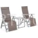 Zestaw krzeseł ogrodowych Ibiza Relax Silver / Taupe ze stolikiem Cuba Silver