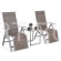Zestaw krzeseł ogrodowych Ibiza Relax Silver / Taupe ze stolikiem Cuba Silver