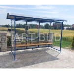 Wiata przystankowa stalowa kryta poliweglanem Omega Lux New