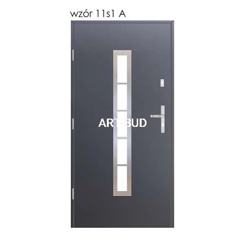 Drzwi wejściowe zewnętrzne z ościeżnicą „90i" stalowe laminowane KMT Standard 65 model WZ11s1A