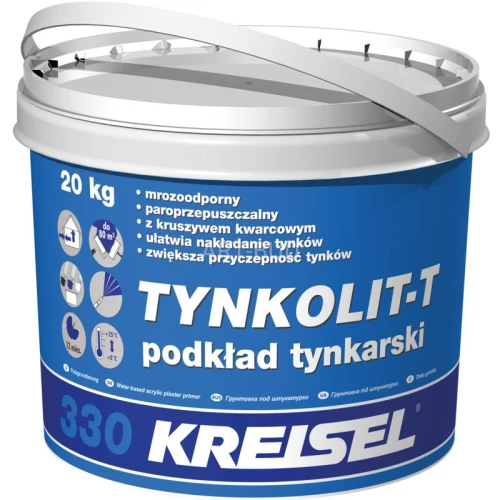 Środek gruntujący grunt pod tynki mineralne akrylowe i mozaikowe TYNKOLIT-T 330 20 kg Kreisel