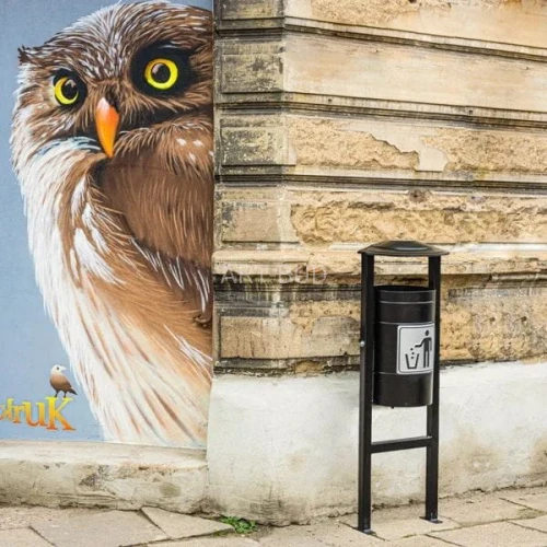 Kosz na śmieci stalowy 30 l z daszkiem Oslo II