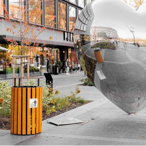 Kosz na śmieci  drewniano stalowy 300 Miami