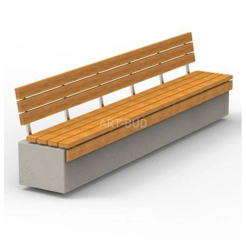 Ławka betonowo drewniana z oparciem RELAX 3.0 Deco 320