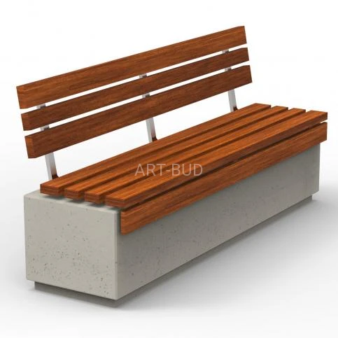 Ławka Relax 3.0 Deco 200 betonowo drewniana z oparciem drewno egzotyk