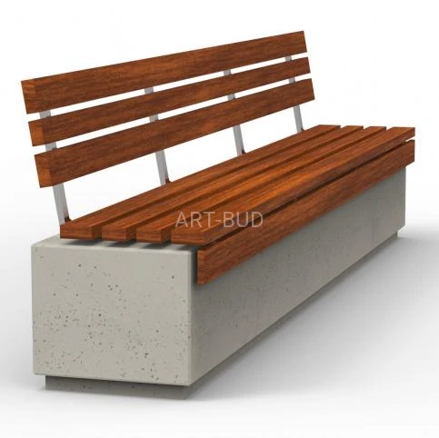 Ławka Relax 3.0 Deco 320 betonowo drewniana z oparciem drewno egzotyk