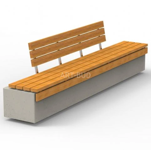 Ławka miejska betonowo drewniana z oparciem Relax 3.1 Deco 320