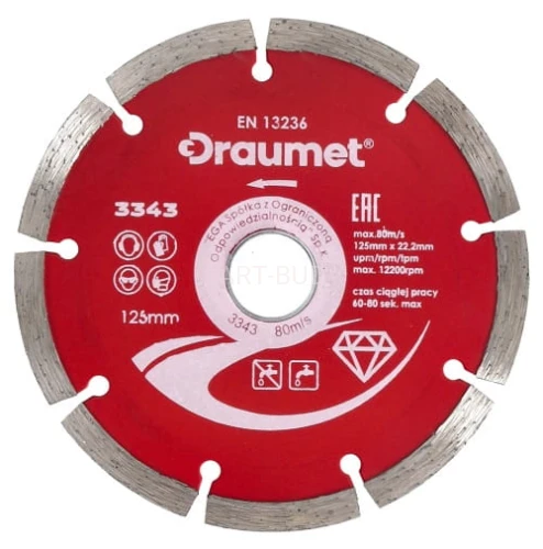 Tarcza diamentowa segmentowa 230x22,23x2,8mm 3345 Draumet