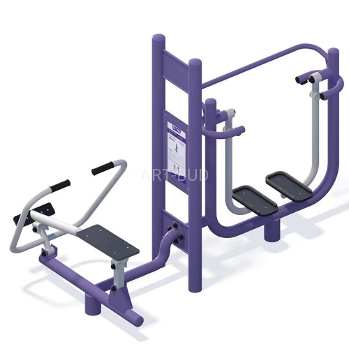 Siłownie plenerowe FI-001+FI-009 Biegacz+Wioslarz+Pylon Seria Standard