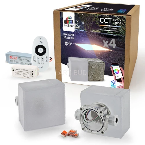 Świecąca kostka 10 x 10 Holand  4x +zasilacz + sterownik z pilotem LedBruk 