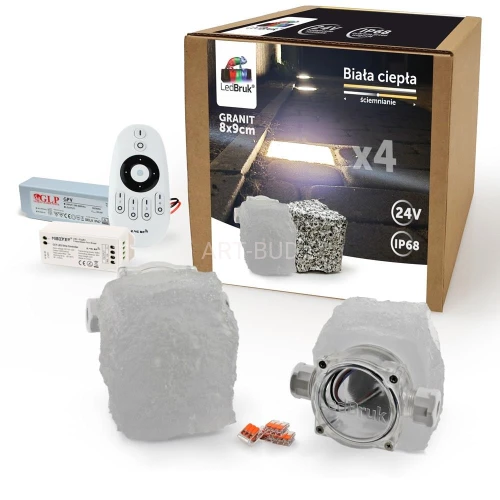 Świecąca Kostka Brukowa GRANIT Mleczny Led Bruk