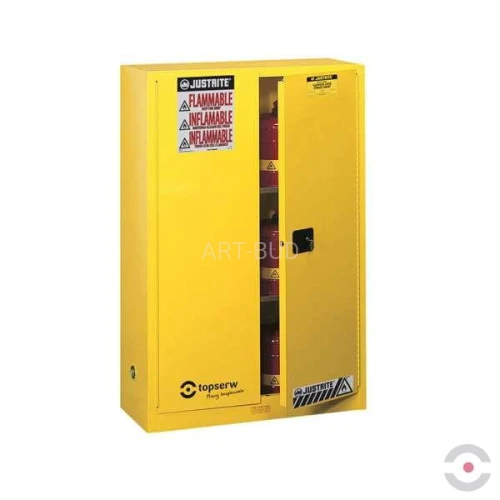 Szafa zabezpieczająca uniwersalna 170l  Justrite na materiały łatwopalne 2-drzwiowa żółta