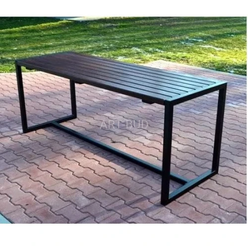 Stół stalowy z drewnianym blatem biesiadny Ana 