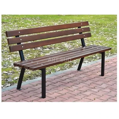 Ławka  miejska z oparciem metalowa ROMA I