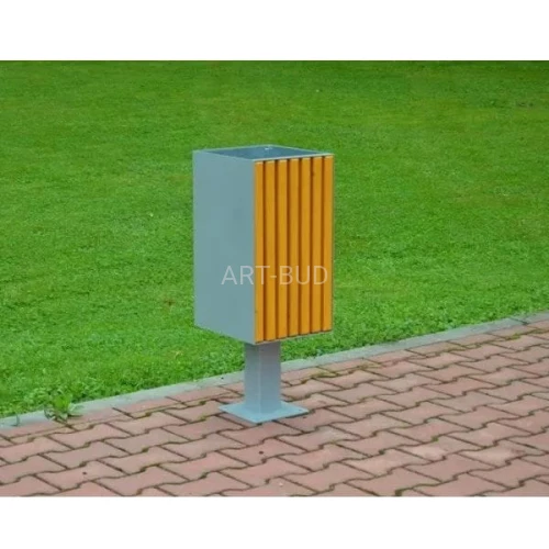 Kosz miejski stalowo drewniany 35 l wolnostojący One