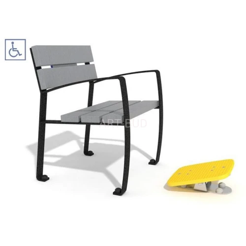 Siłownia plenerowa dla seniorów zestaw ławka z ruchomą platformą rehabilitacja