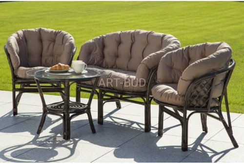 Meble ogrodowe rattanowe Bahama Brown / Cappuccino 3+1