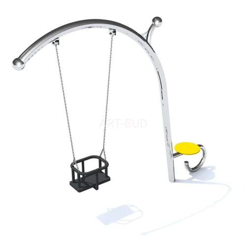 Huśtawka wahadłowa stal nierdzewna siedzisko koszykowe Vergo 2 