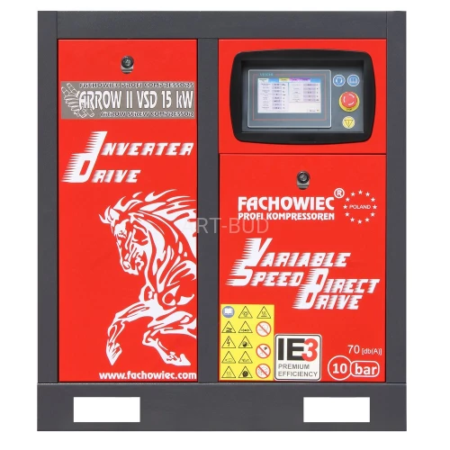 Sprężarka śrubowa Profi Kompressoren ARROW II 15-22 kW VSD 720-1800 l/min 10 bar 400V napęd bezpośredni Fachowiec