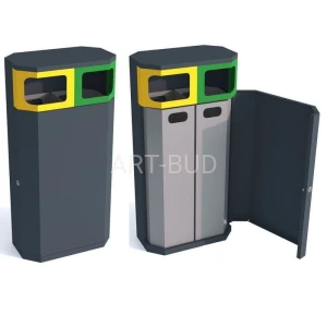 Kosz do segregacji odpadów dwudzielny Solaris II 