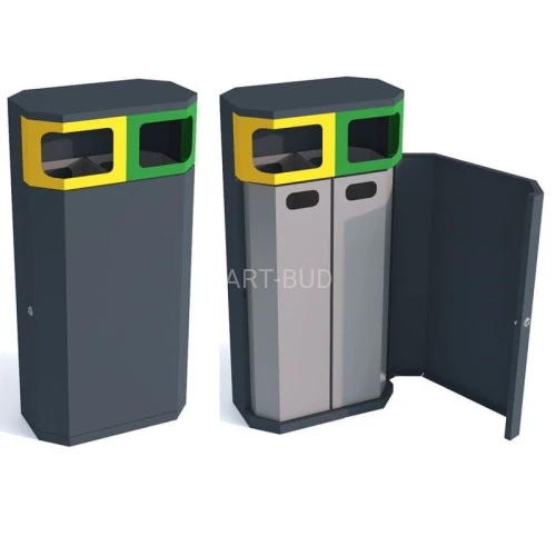 Kosz do segregacji odpadów dwudzielny Solaris II 