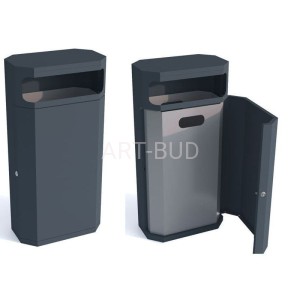 Kosz metalowy 35 l z wrzutem jednostronnym  Solaris II  