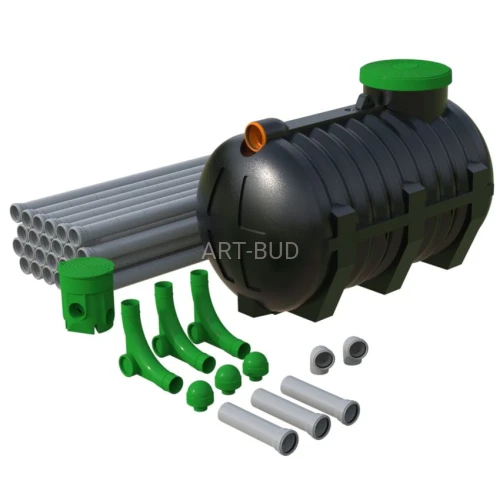 Oczyszczalnia drenażowa OG-2.0 2000L z drenażem 48mb Marseplast dla 4 osób