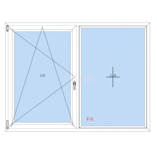 Okno PCV KMT IDEAL 4000 1465 x 1435  RU+ FIX, witryna