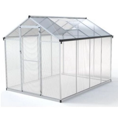 Szklarnia ogrodowa z aluminium i poliwęglanu typ SK kolor srebrny