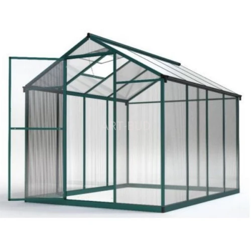 Szklarnia ogrodowa z aluminium i poliwęglanu typ SK kolor zielony