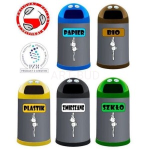 Kosz na odpady do segregacji  50 l atest