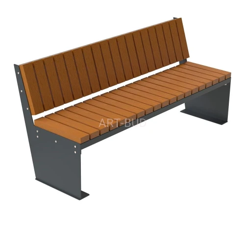 Ławka  drewniano stalowa z oparciem 150 lub 180 cm  Polus