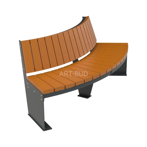 Ławka parkowa stalowa łukowa bez podłokietnika Fala