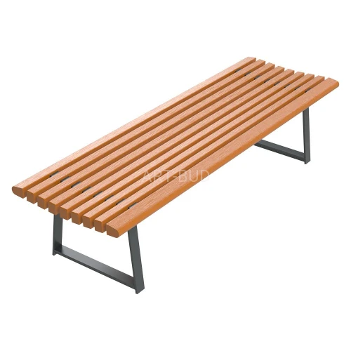 Ławka bez oparcia miejska 180 cm stalowa Warszawska 
