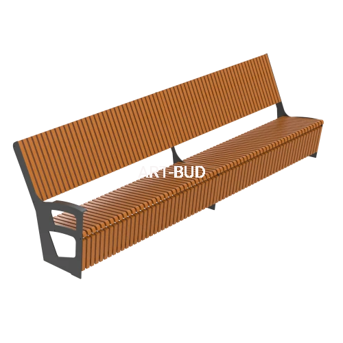 Ławka drewniano stalowa z oparciem 180 cm Orbis